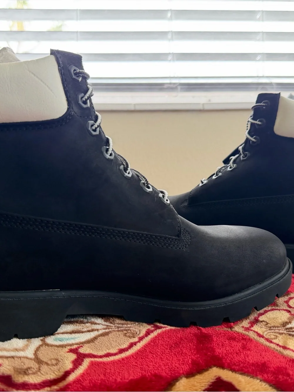 Timberland Men's Black and White Lace-Up Work Boots